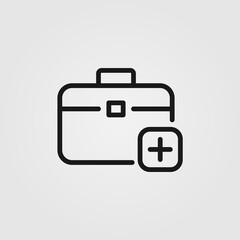 Medical bag icon in line design style. Emergency bag, first aid kit symbol for web site page, app and UI design.