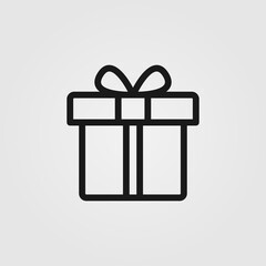 Christmas gift icon in line design style. Shopping, birthday symbol.