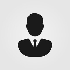 User icon of man in business suit. Male user icon for web site, app and UI design.