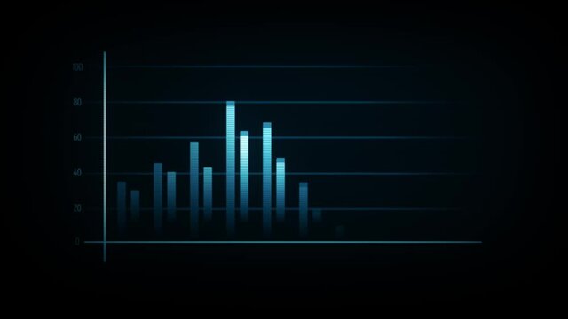 Business Growth And Success Infographics Background Zoom In/ 4k animation of a business infographics background with rising curves and bar stats appearing, symbolizing growth and success, increase and