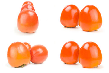 Collage of persimmon isolated on a white background
