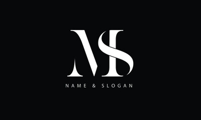 MS, SM, M, S abstract letters logo monogram - obrazy, fototapety, plakaty