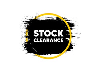 Stock clearance sale symbol. Paint brush stroke in circle frame. Special offer price sign. Advertising discounts symbol. Paint brush ink splash banner. Stock clearance badge shape. Vector - obrazy, fototapety, plakaty