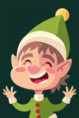 merry christmas cartoon helper character celebration