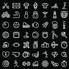 Set Abstract Doodle Elements Hand Drawn Collection Sport BaseBall Dumbbell Cup Bicycle Medal Sketch Vector Design Style Background Healthy Lifestyle Fitness Illustration