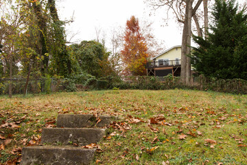 backyard with firepit