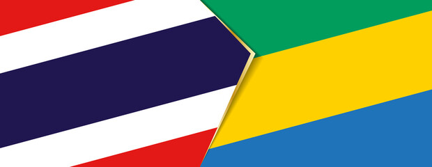 Thailand and Gabon flags, two vector flags.