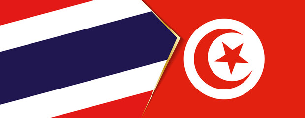 Thailand and Tunisia flags, two vector flags.