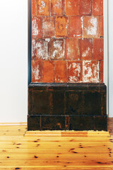 Stove with antique tiles.