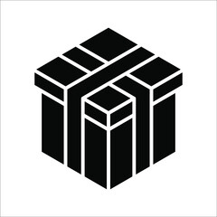 Gift box with ribbon icon, Gift card icon vector. Trendy flat design style on white background.