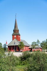 Fototapeta na wymiar Kautokeino church, Kautokeino, Finnmark, Norway.