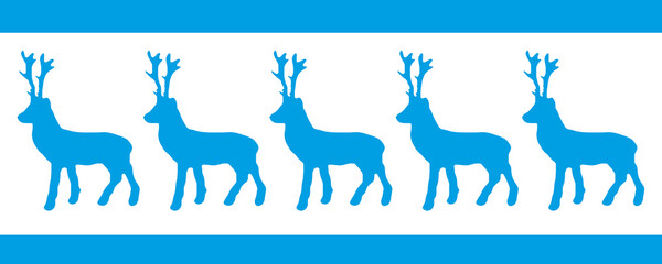 Reindeers illustration and blue background