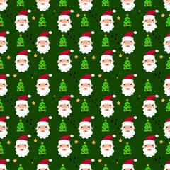 Vector image. Christmas seamless patterns. Collection of fun decorative patterns.