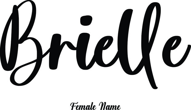 Brielle-Female Name Cursive Calligraphy Phrase on White Background