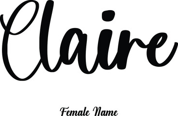 Claire-Female Name Cursive Calligraphy Phrase on White Background