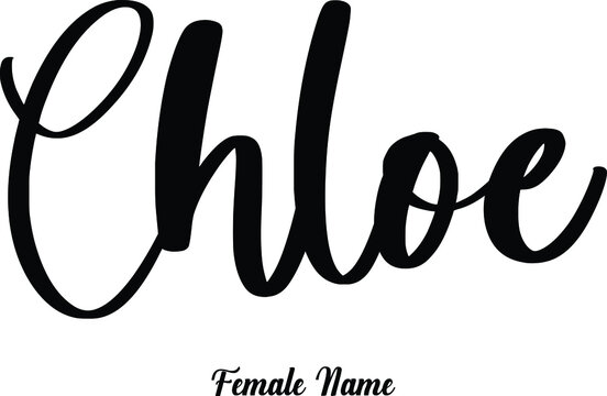 Chloe-Female Name Cursive Calligraphy Phrase on White Background
