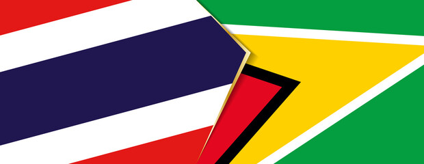 Thailand and Guyana flags, two vector flags.