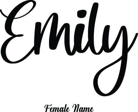 Emily-Female Name Cursive Calligraphy Phrase on White Background