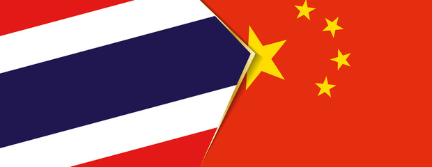 Thailand and China flags, two vector flags.