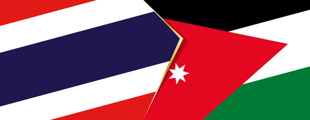 Thailand and Jordan flags, two vector flags.