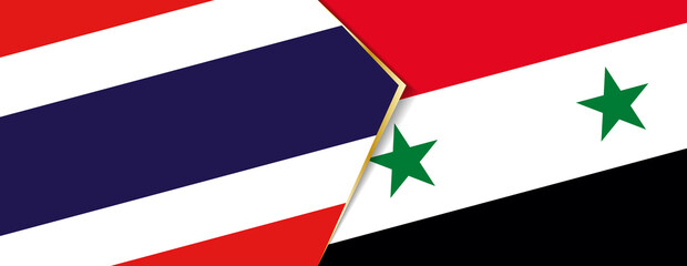 Thailand and Syria flags, two vector flags.