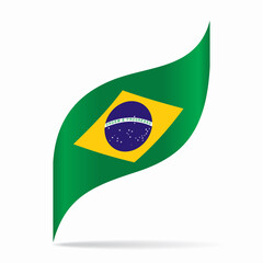 Brazilian flag wavy abstract background. Vector illustration.