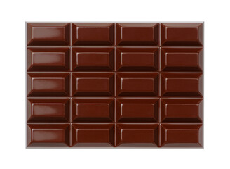 Dark chocolate bar isolated on white