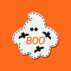 Vector image. Image of a funny ghost. Sticker to decorate.