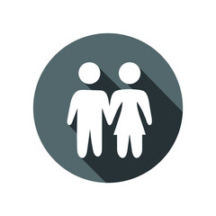 Vector image. Button of a family. Parent and child pictogram.