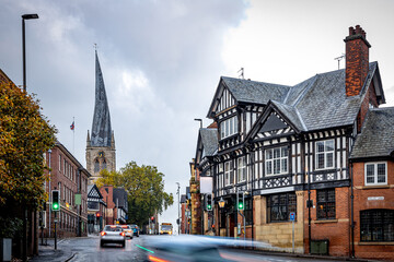 The crooked spire of the Church of St Mary and All Saints in Chesterfield