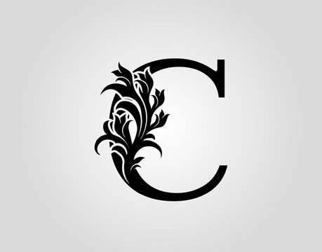 Monogram Letter C Luxury Logo Icon, Vintage Deco C Letter Vector Design.