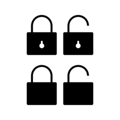 Lock open set vector icon. eps 10