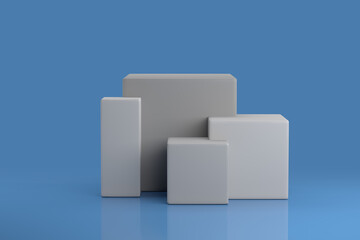 Cube Pedestal Template. Studio Scene For Product Display. 3D rendering