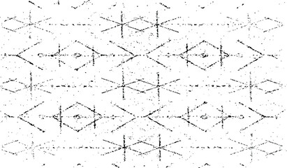 Rough, irregular texture composed of monochrome geometric elements. Overlay distressed grunge background. Abstract vector illustration. Isolated on white background. EPS10
