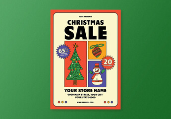 Doodle Christmas Sale Flyer Layout