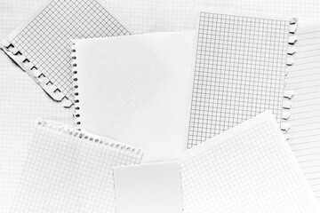 Pile of empty paper sheets. Template with copy space for your text