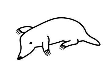 Mole outline icon. Clipart image isolated on white background.