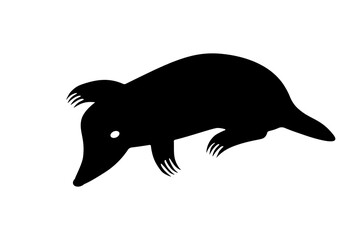 Mole silhouette icon. Clipart image isolated on white background. - obrazy, fototapety, plakaty