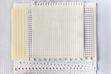 Pile of empty paper sheets. Template with copy space for your text