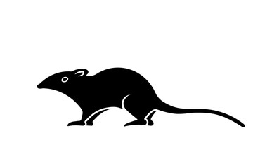 Mouse glyph icon. Clipart image isolated on white background.