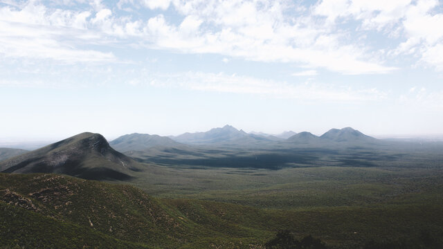 Landscape of mountain ranges