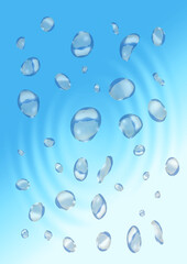 水滴　雫　水玉　水面　イラスト