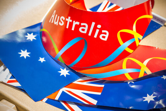 Australia Day flags and visors