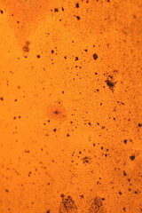 The glass is illuminated by the sun at sunset