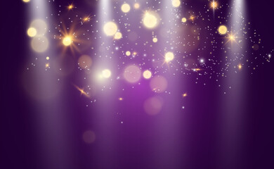 Beautiful sparks shine with special light. Vector sparkles. Christmas abstract pattern.