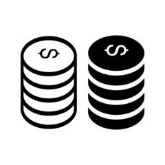 Coins stack vector illustration. Money stacked coins icon in flat style. eps 10
