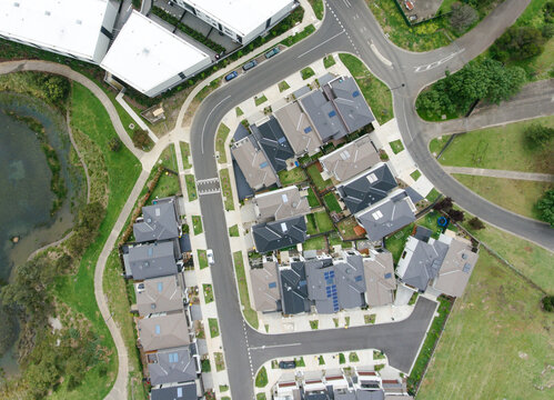 Aerial View of a New Housing Estate