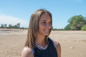 Indigenous teenager at the beach