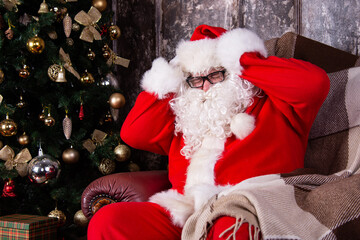 Bad Santa Claus. Christmas and gifts.