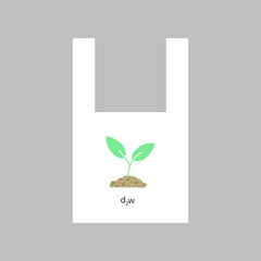 Biodegradable plastic bag with leaf design